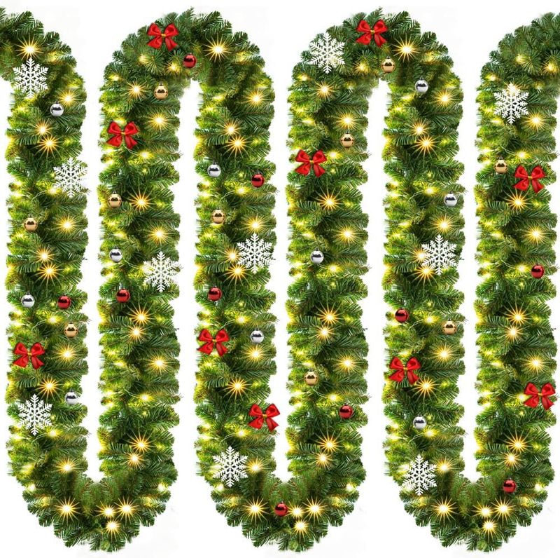 Casaria Guirlande - 2x5m 80 Leds incl. Decoratie - Warm Wit
