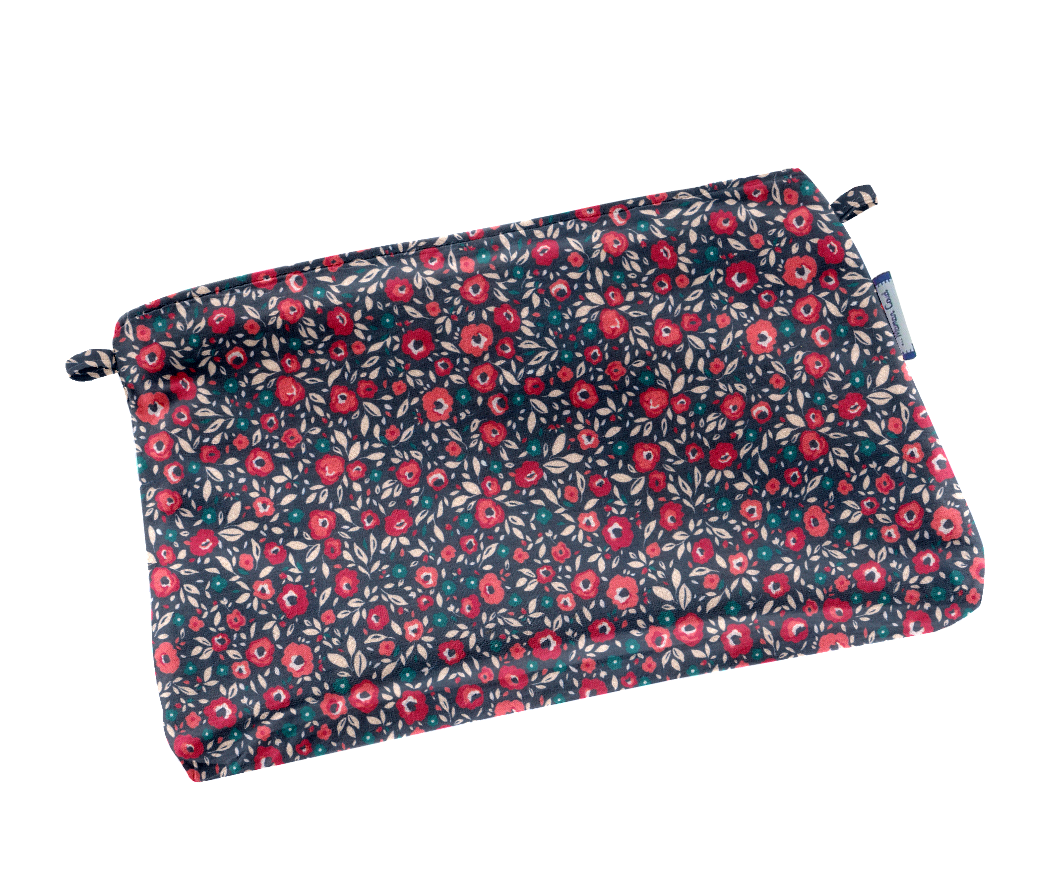 Mini Pochette Tissu Camelias Rubis