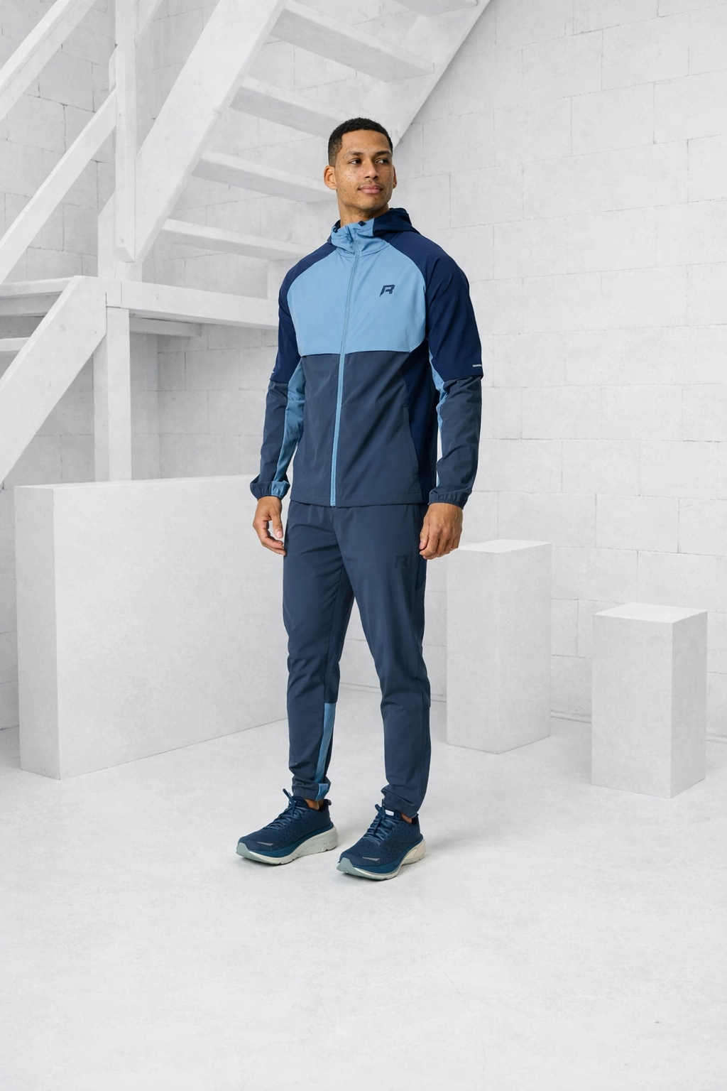 Reprimo Vortex Windbreaker Trainingspak Heren Lichtblauw/Donkerblauw