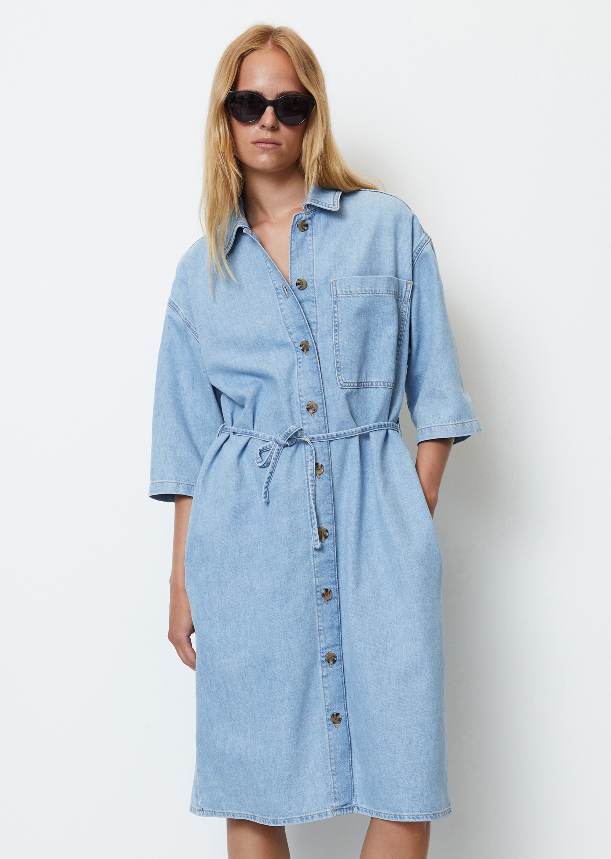 Jeans-Hemdblusenkleid relaxed aus Organic Cotton-Lyocell-Mix