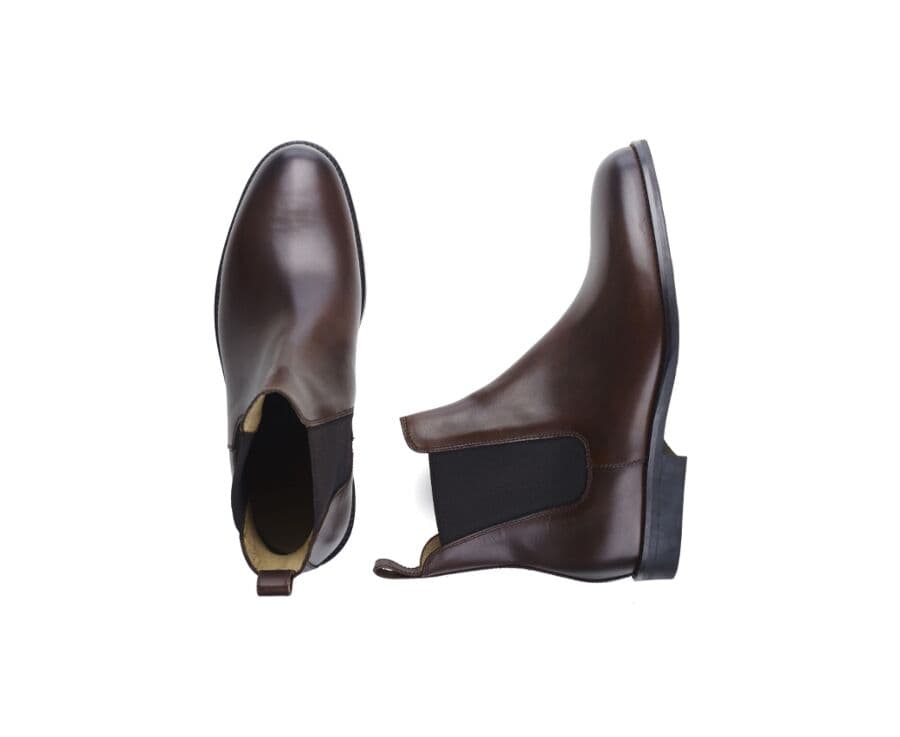 Boots cuir homme Chocolat Patiné - FLAGER GOMME VILLE