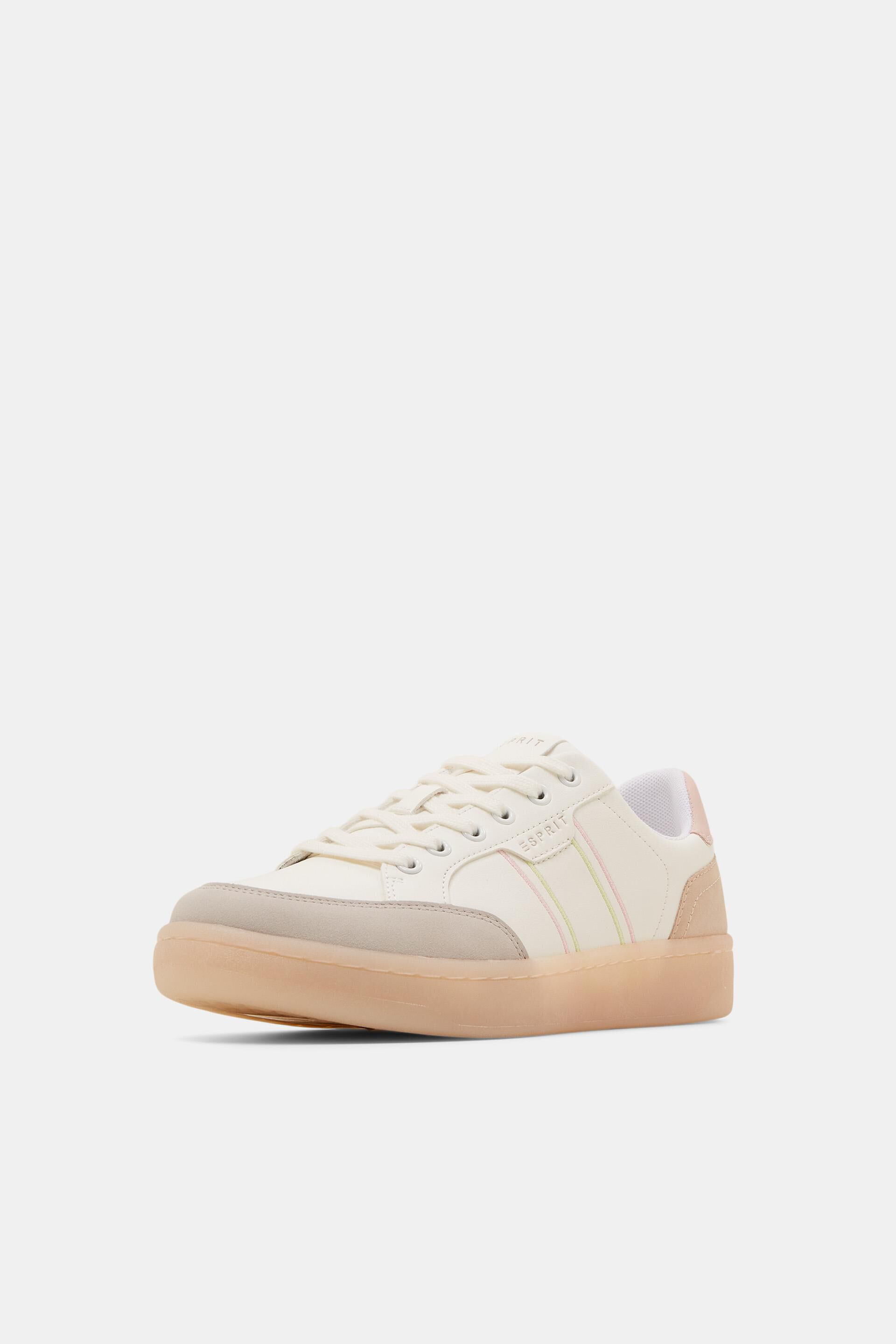 Sneakers en similicuir à semelle colorée