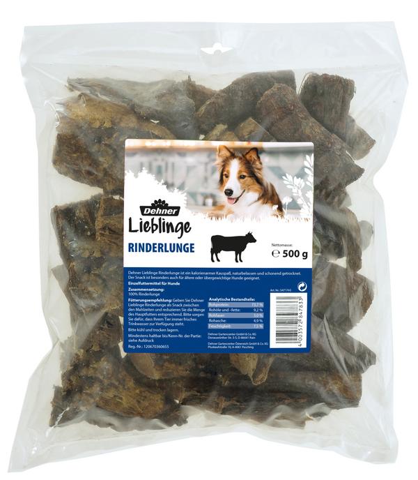 Dehner Lieblinge Hundesnack Rinderlunge, 500 g