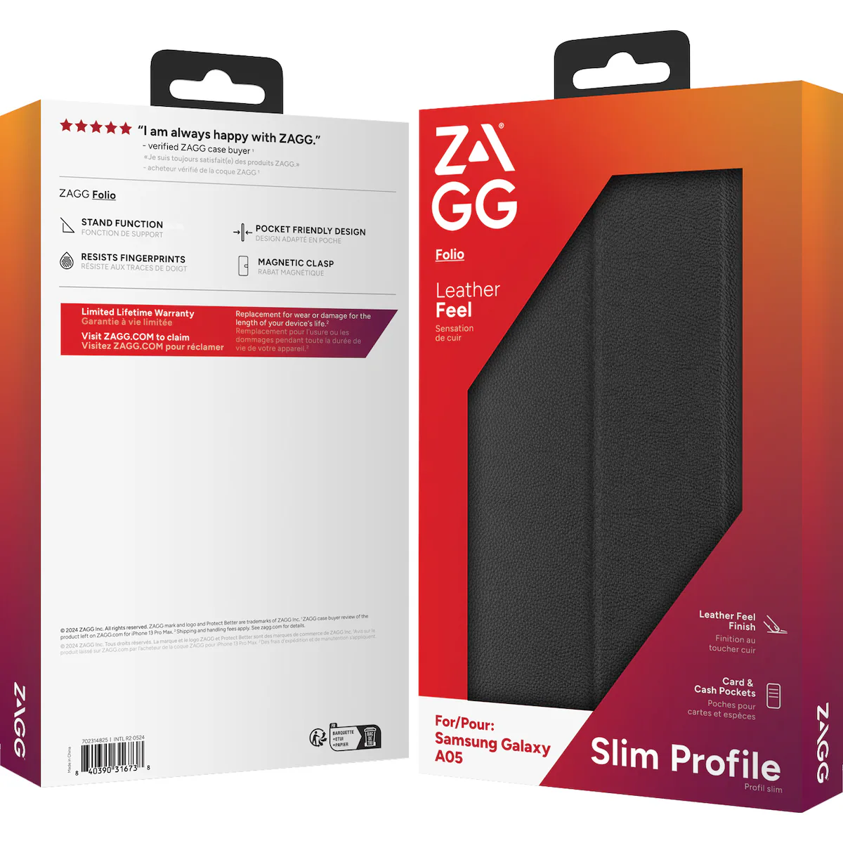 Zagg Samsung Galaxy A05 lommebokdeksel (sort)