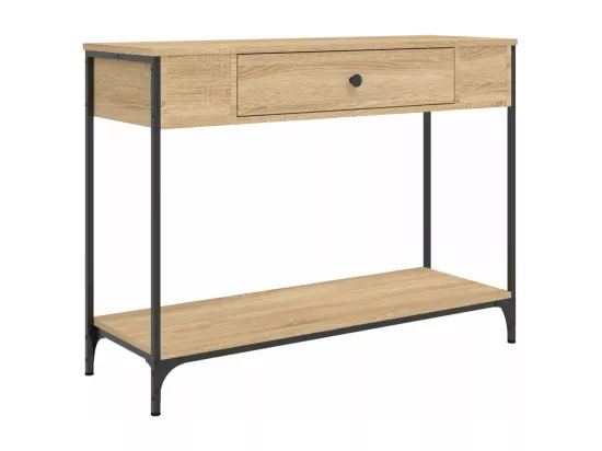 Table console chêne sonoma 100x34,5x75 cm bois d'ingénierie