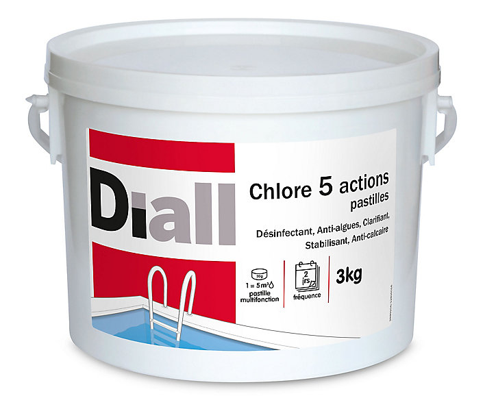 Chlore 5 actions pastilles 3kg