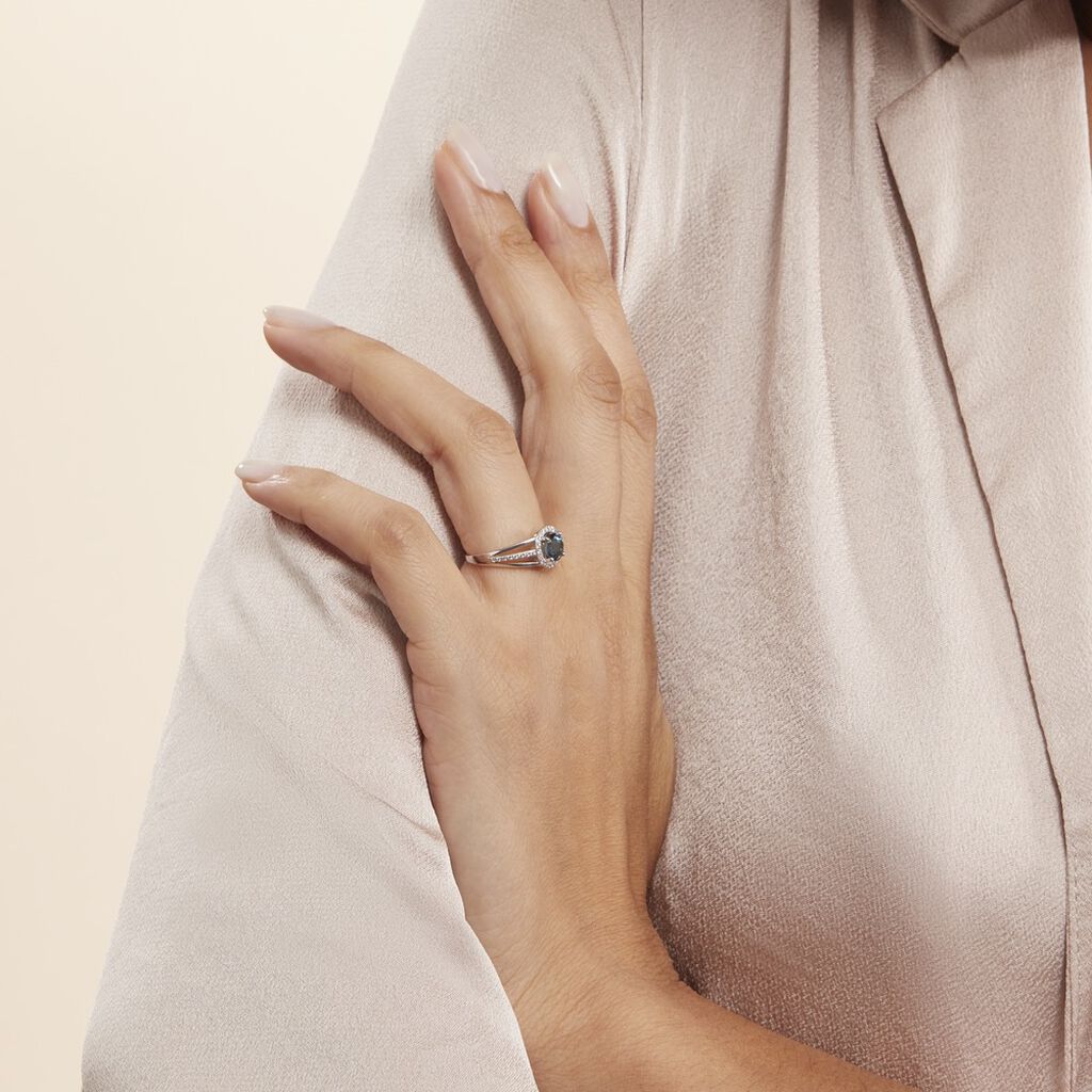Bague Or Blanc Maeva Topaze Oxydes De Zirconium