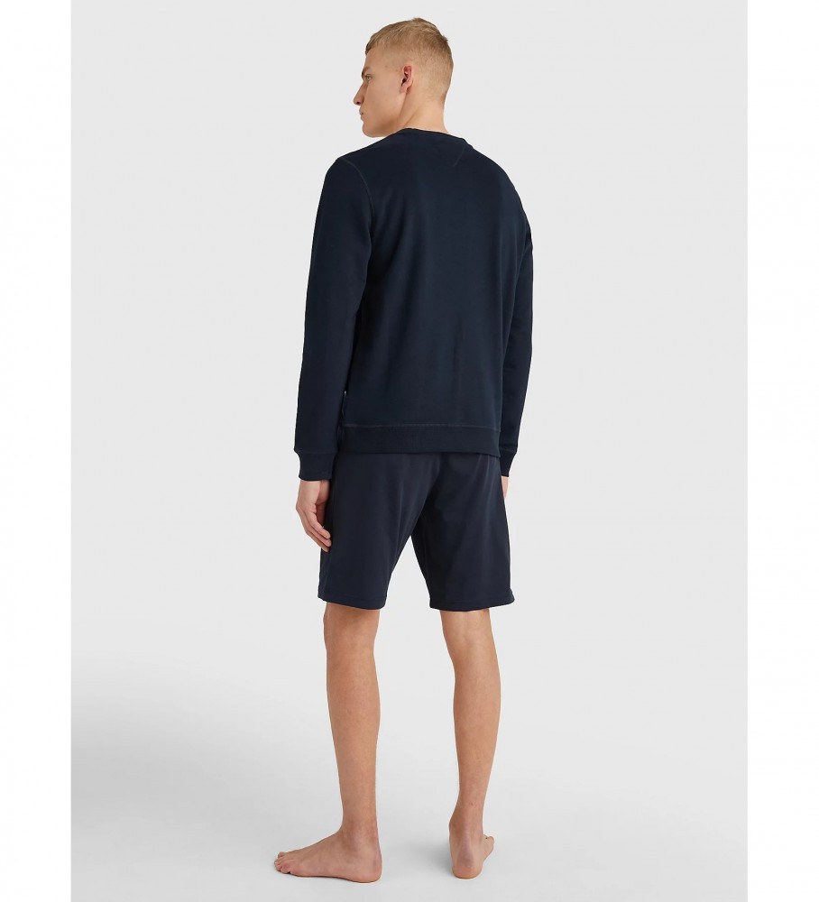 Moletom Tommy Hilfiger azul marinho com gola redonda