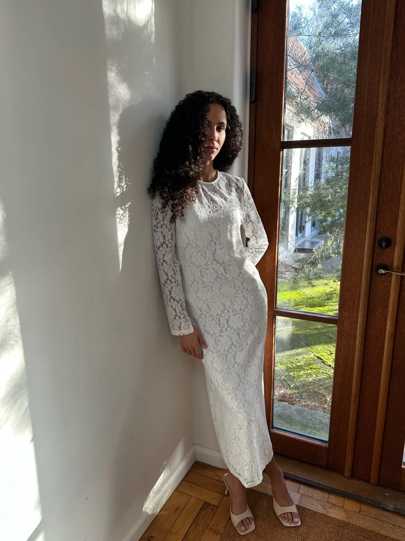 Neo Noir Mary Lace Dress white