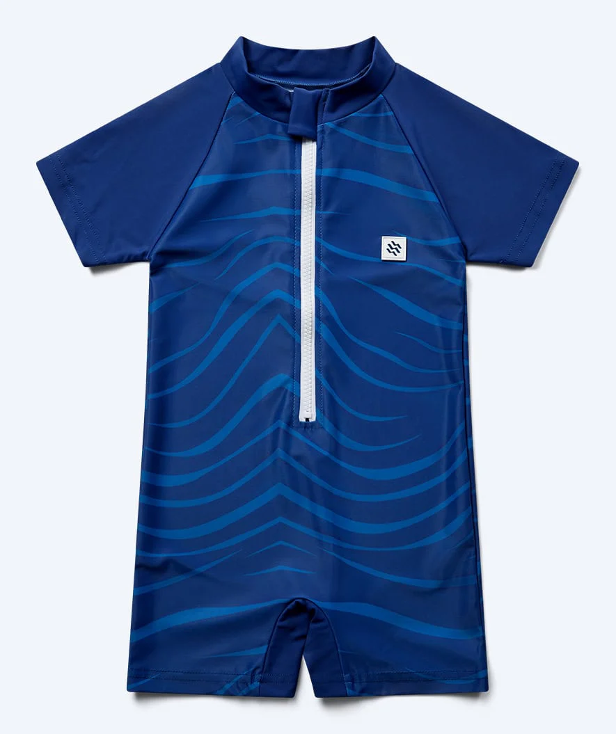 Watery UV-dragt til børn - Fjord Kortærmet Rashguard - Mørkeblå
