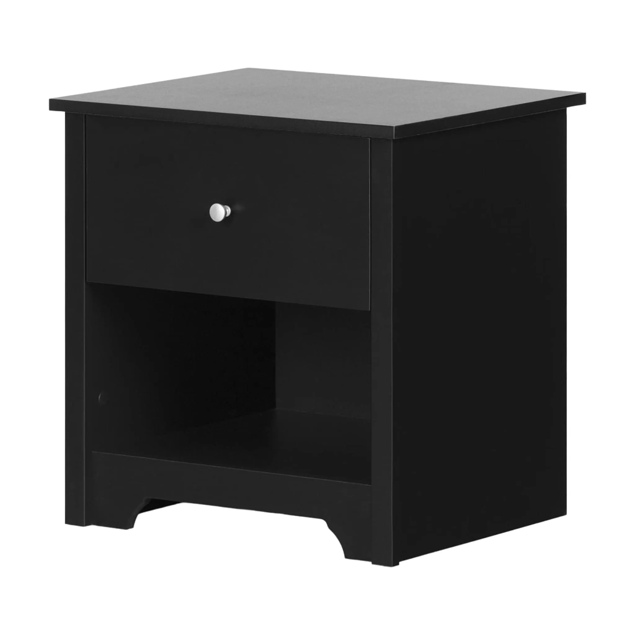 South Shore Table de Nuit 1 Tiroir Vito - Noir Solide
