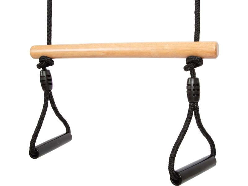 small foot Trapezschaukel mit Turnringen «Black Line» Schaukelspass für Akrobaten