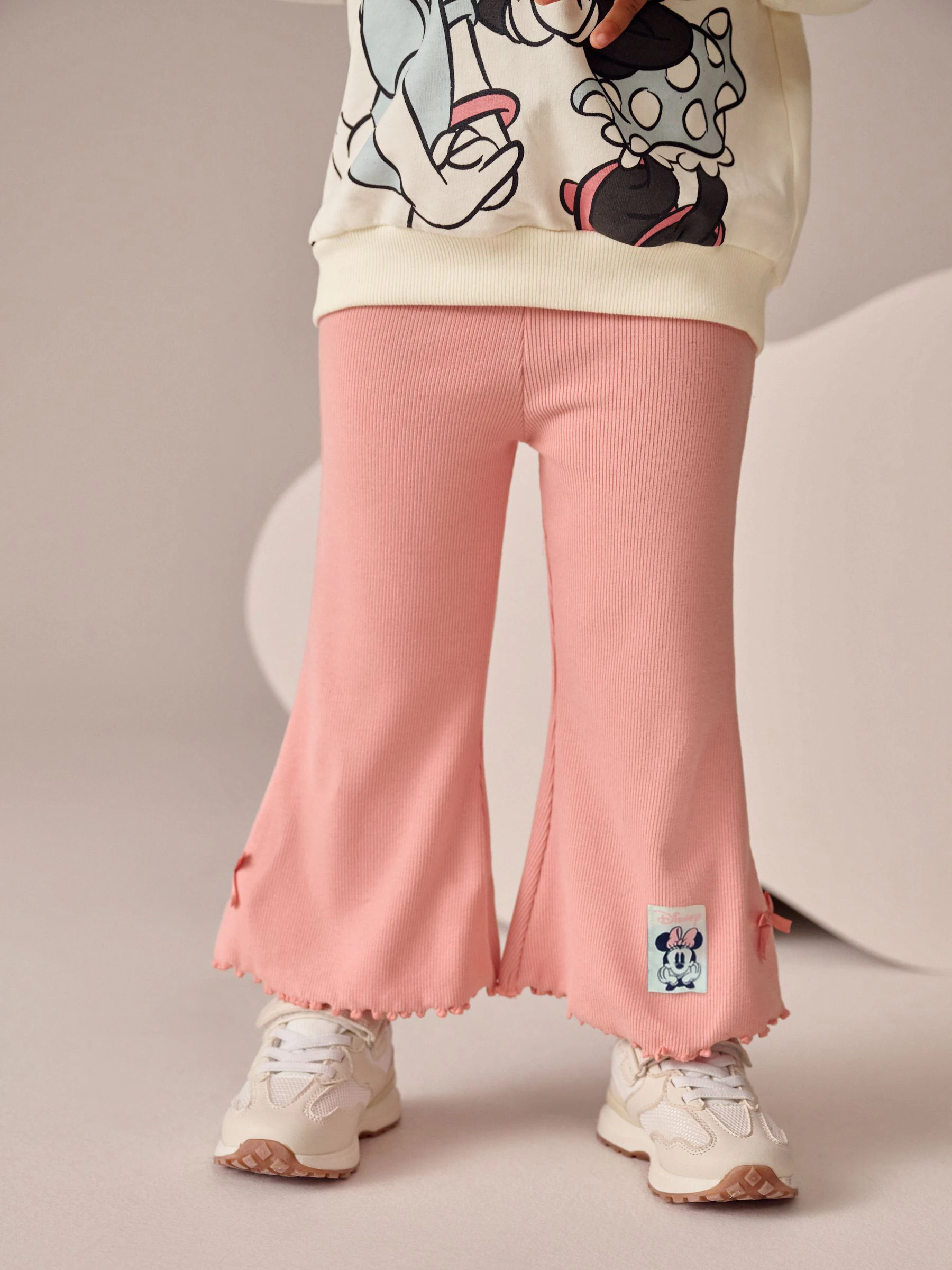 Ecru wit - Disney Minnie Mouse en Daisy Duck set van top met lange mouwen en broek met uitlopende pijpen (3mnd -7jr)