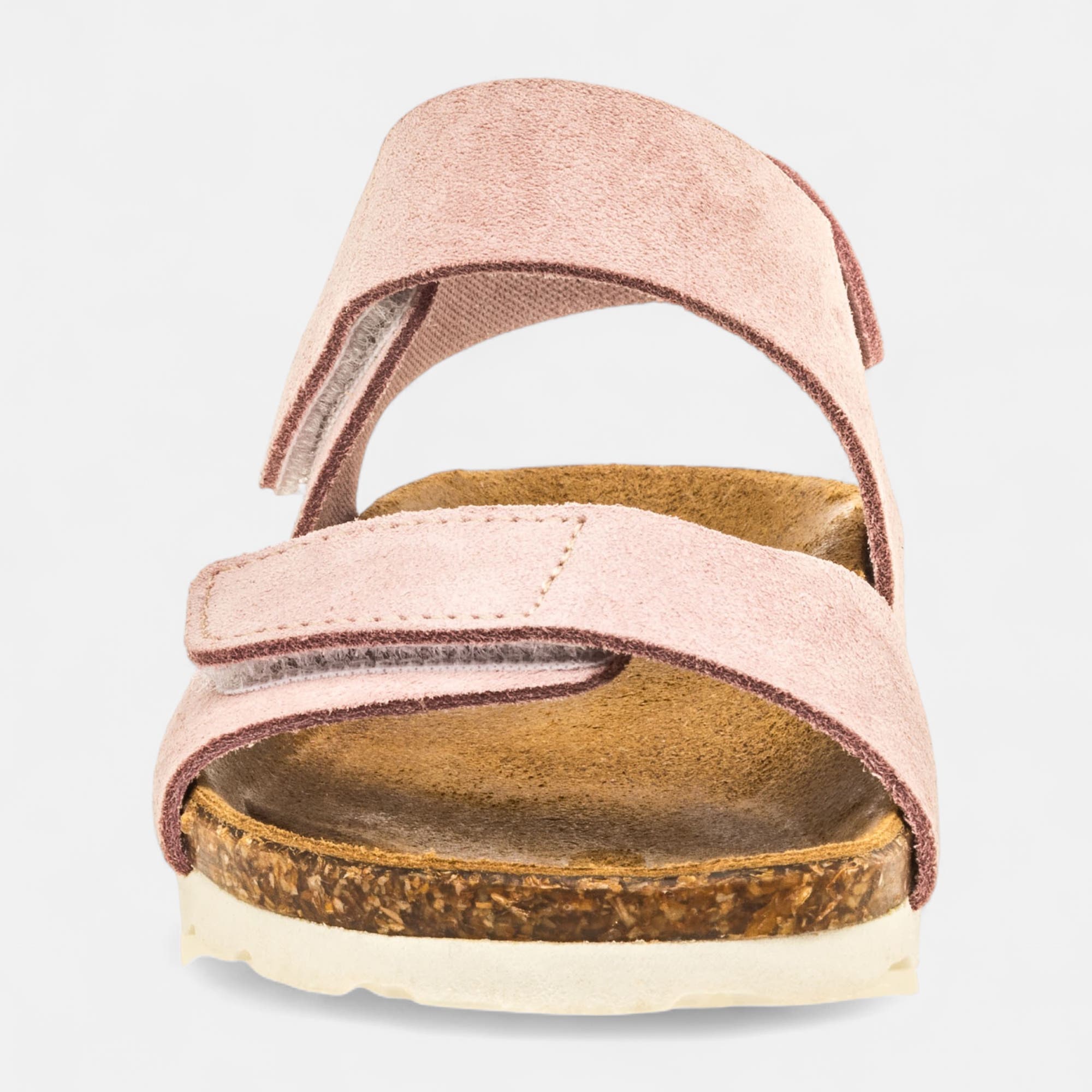 Mules semelle liège Fille en cuir rose
