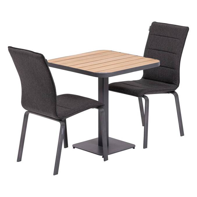 Table de jardin bistro TYLA Acacia & Graphite