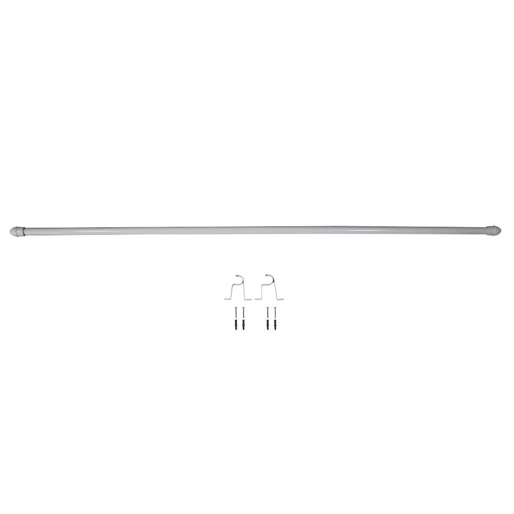 Tringle à rideau Extensible 85-135 cm Bistrot embout rond blanc
