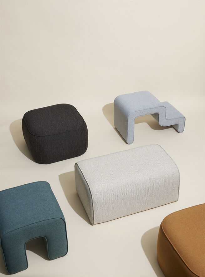 Hübsch Sculpture Pouf Green Grøn