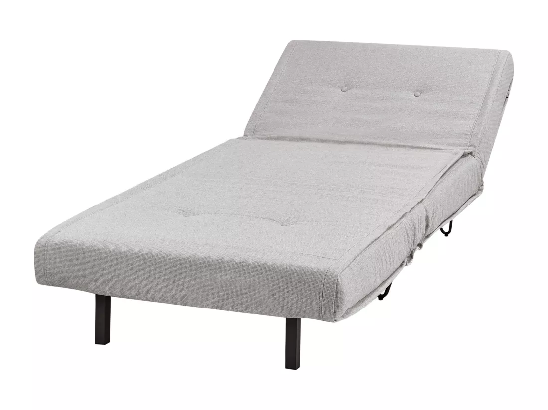 Canapé convertible 1 place en tissu gris clair VESTFOLD