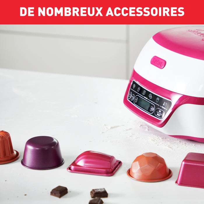 Cake Factory Délices, Machine à gâteaux, 5 prog., 3 moules, écran rétroéclairé