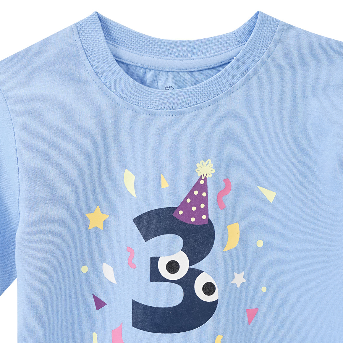 Topolino Kinder T-Shirt mit Geburtstagszahl 3 hellblau