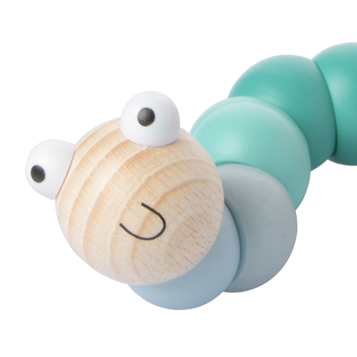 Topomini Baby Greifling Raupe aus Holz blau / bunt