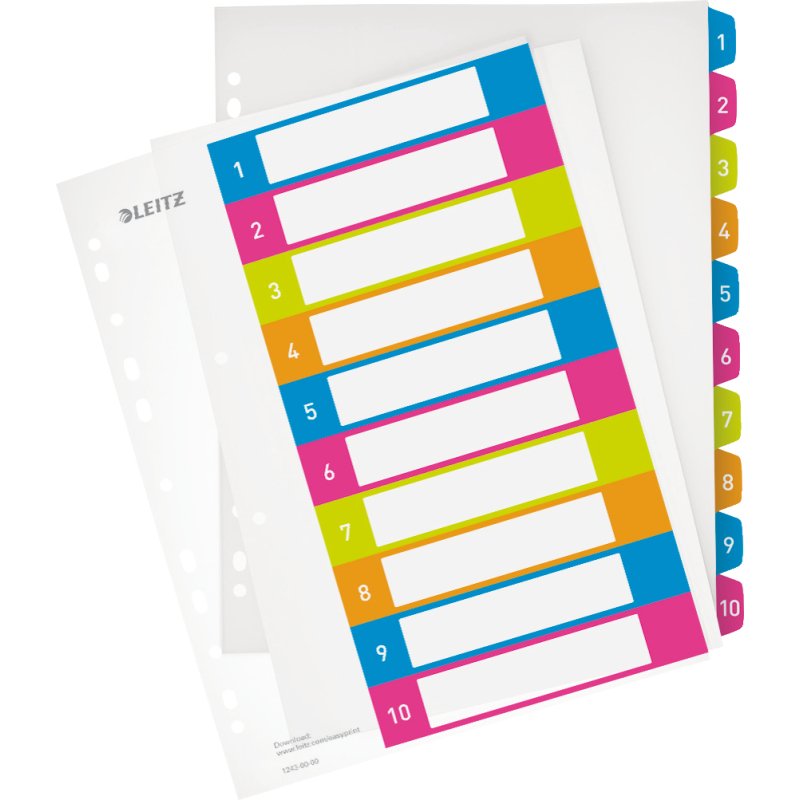 Intercalaires en plastique WOW, numéroté, A4, 1-10