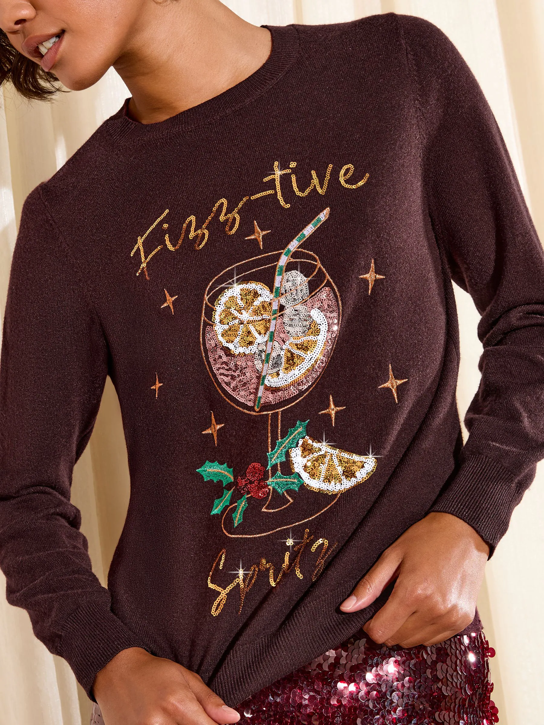 Bordeauxrood Fizztive - Friends Like These kersttrui
