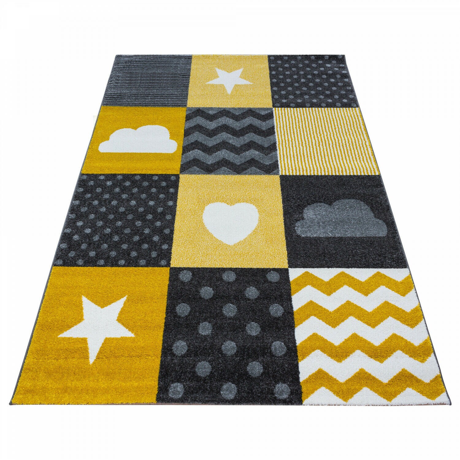 Wunderschöne Kinderteppiche kurzflor 11 mm Teppich mit Herz Motiven Rund Viereck
