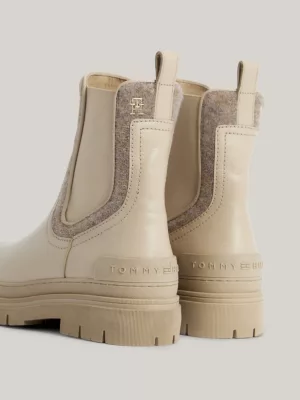 Botas Chelsea com painel de feltro e couro