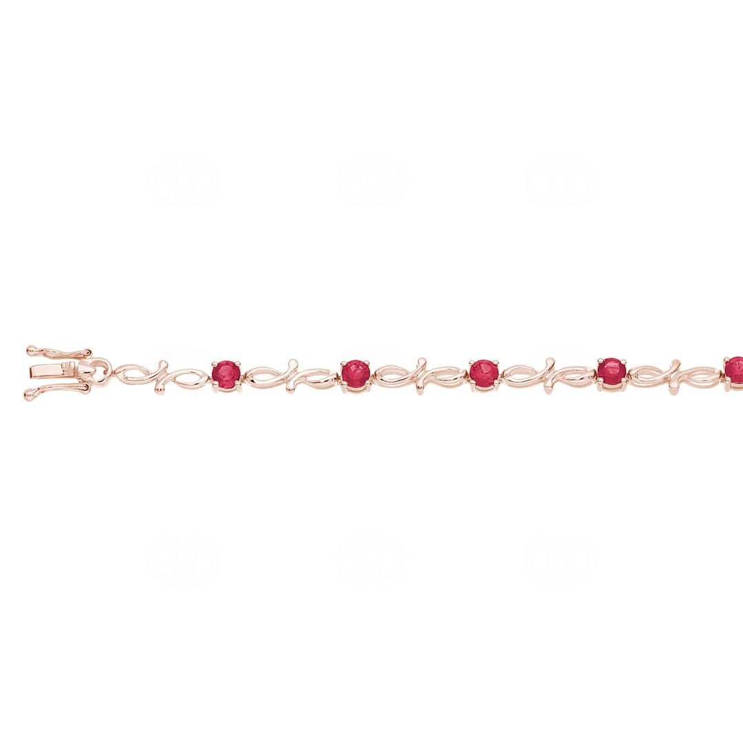 Armband 750/18 K Roségold mit Rubinen
