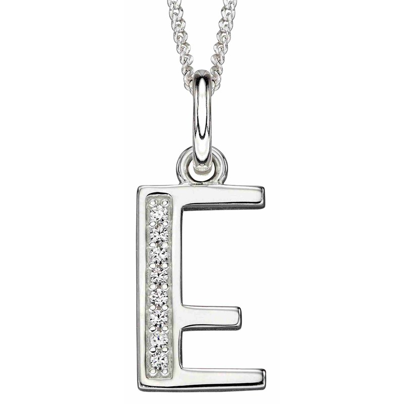 Collier lettre E en argent 925