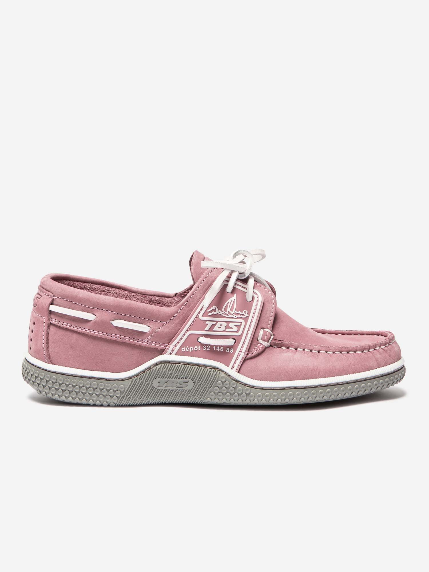 Chaussures Bateau Homme Cuir Nubuck Rose
