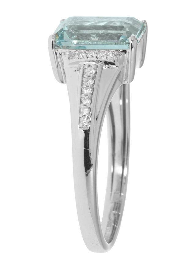 Cocktail-Ring, Aquamarin, LG Diamanten, Weißgold 585