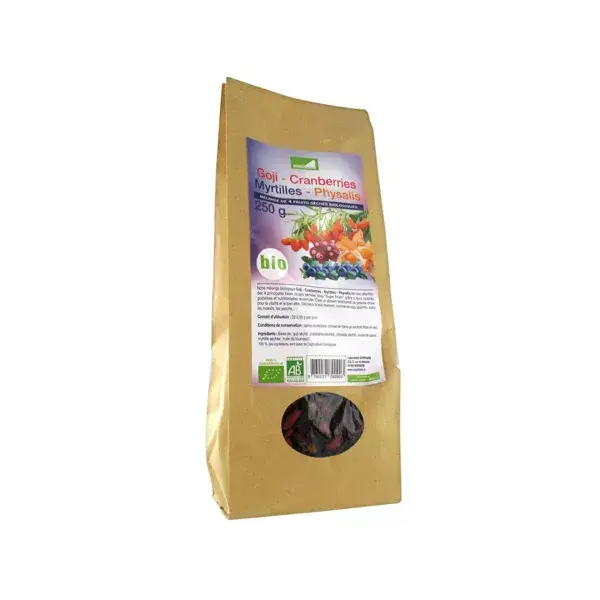 Mix de Physalis Orgânico Exopharm Supra Food com Goji, Cranberry e Mirtilo 250g