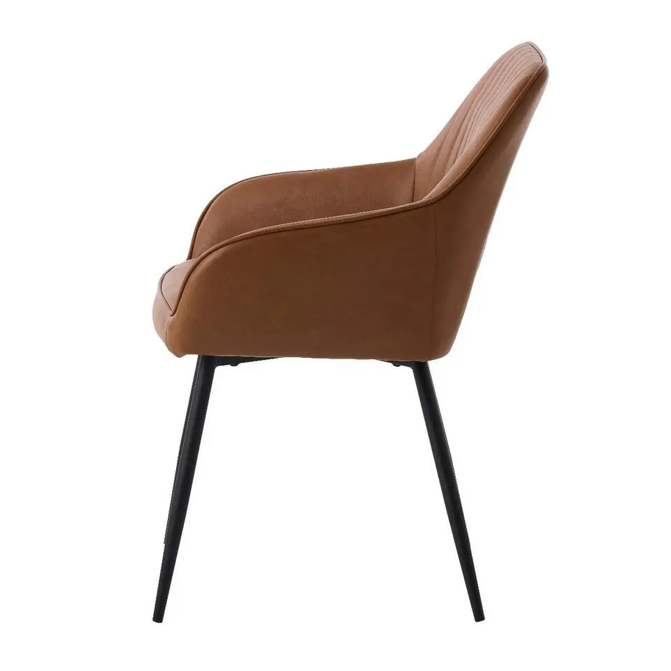 Nordic Home - Angelo armstoel pu-leer streep - cognac