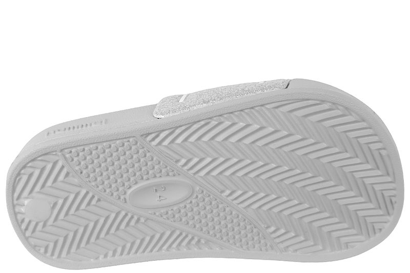 HUMMEL POOL SLIDE GLITTER JR SILVER