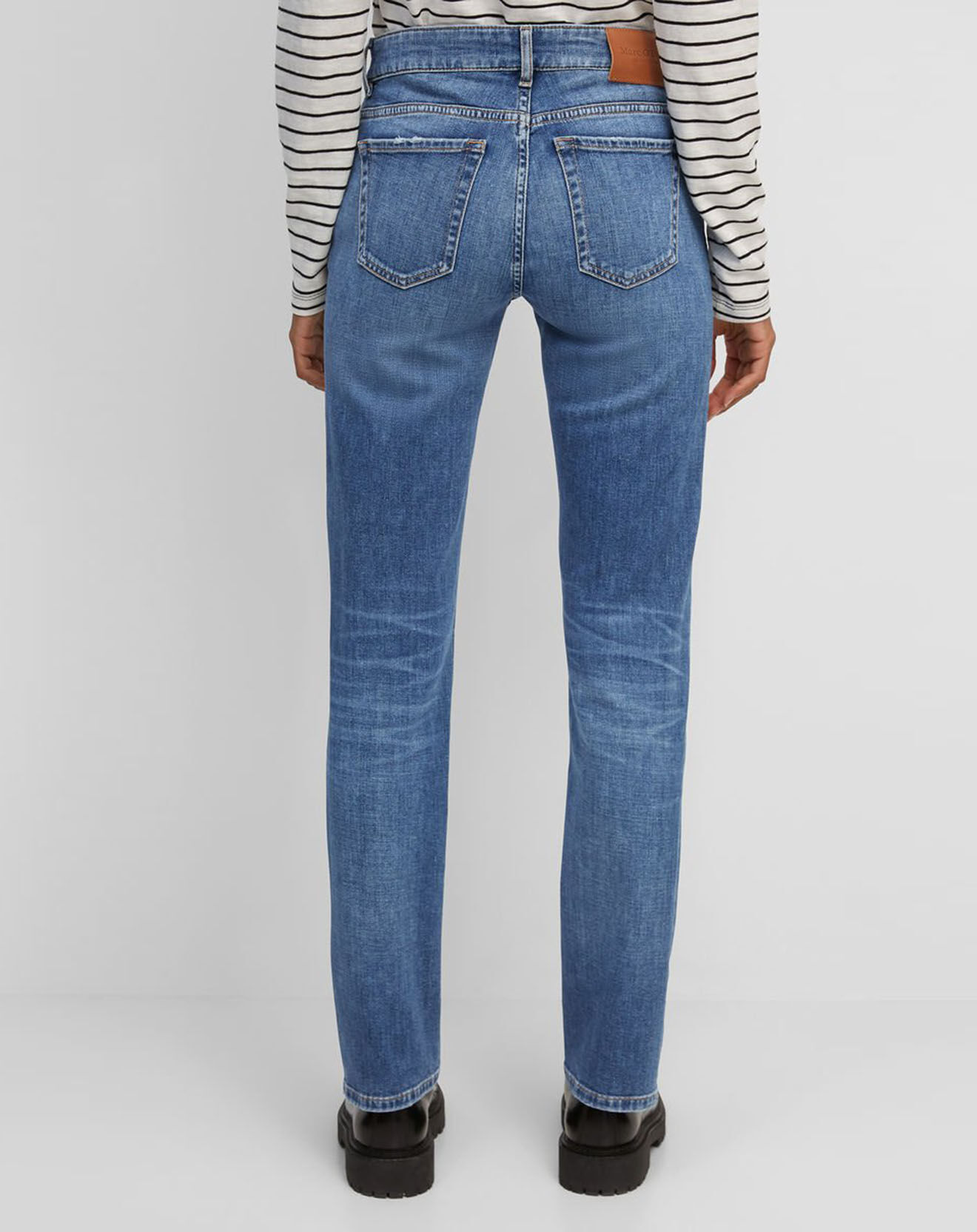 Marc O'Polo Jean droit en Coton extensible Alby bleu moyen