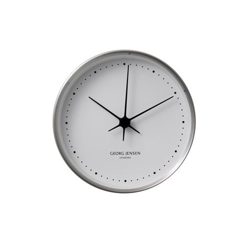 Georg Jensen HK Vægur, Hvid/Stål, Ø10 cm