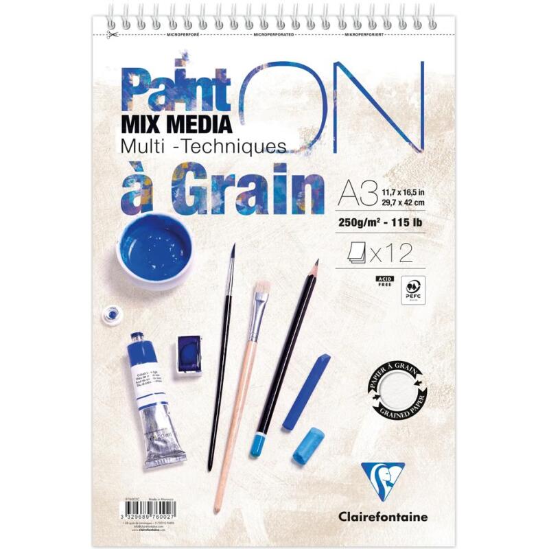 PaintON à Grain bloc spiralé 12F A3+ 250g