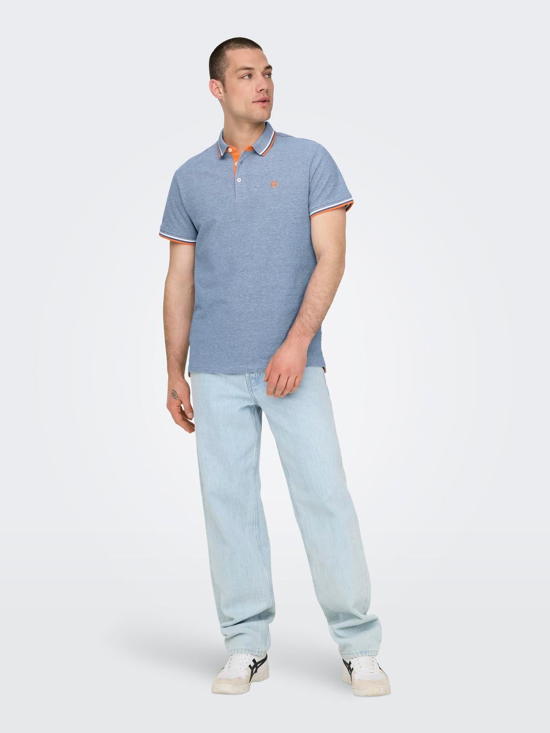 ONSFLETCHER Polo Medium Blue Denim