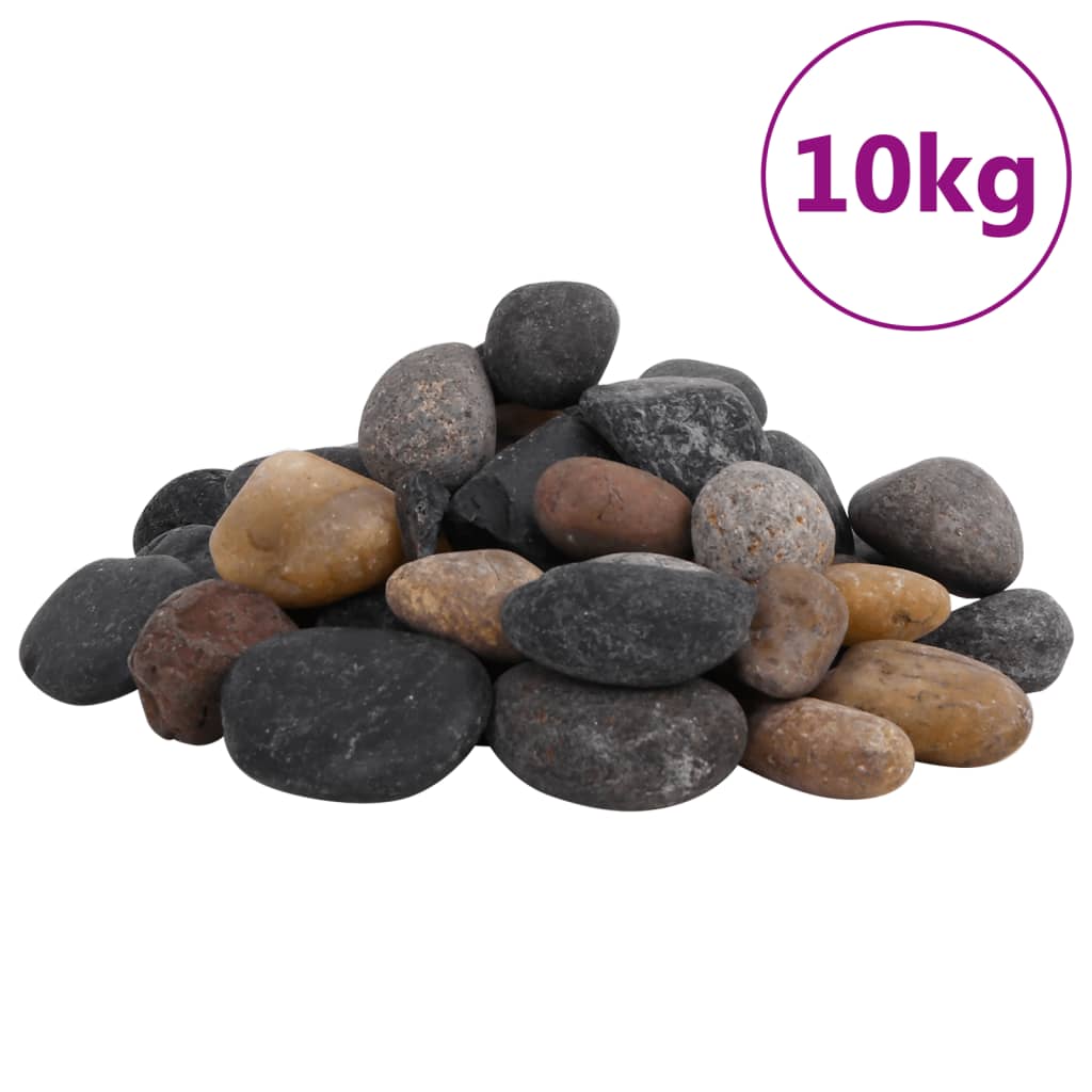 vidaXL Pedras polidas em cores variadas 10 kg 5-8 cm