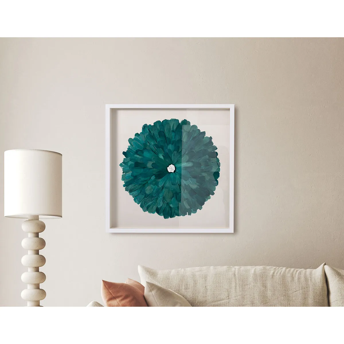 Pegane Vitrine avec plume et cristal