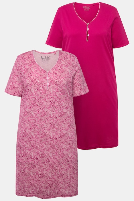 Bigshirt, 2er-Pack, Zierkanten, Halbarm