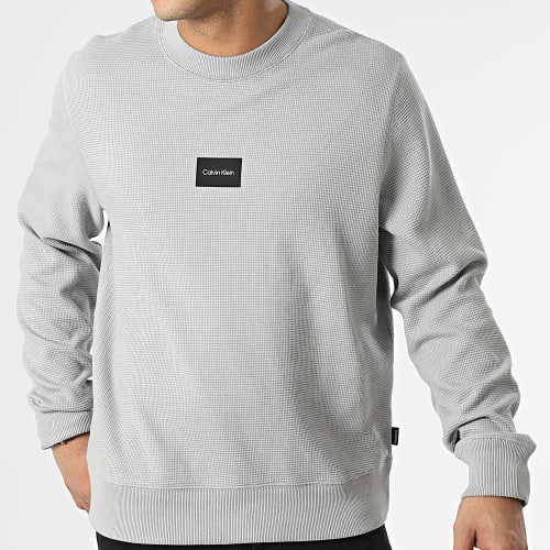 Sweat Crewneck Textured Grid 8055 Gris