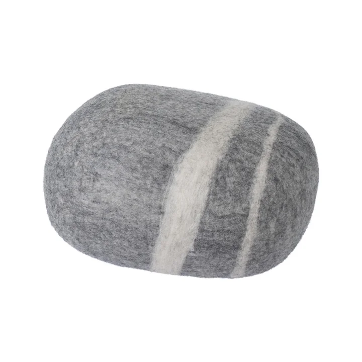 myfelt - Kieselstein Pouf Carl XL, hellgrau meliert