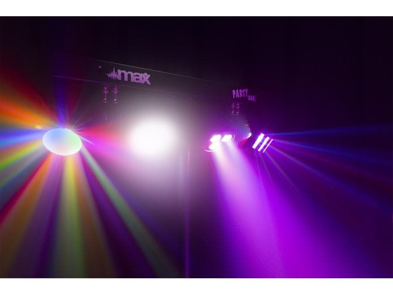 MAX Lichtset PartyBar 9 Bar mit Par, Jelly Moon, Strobe und Derby