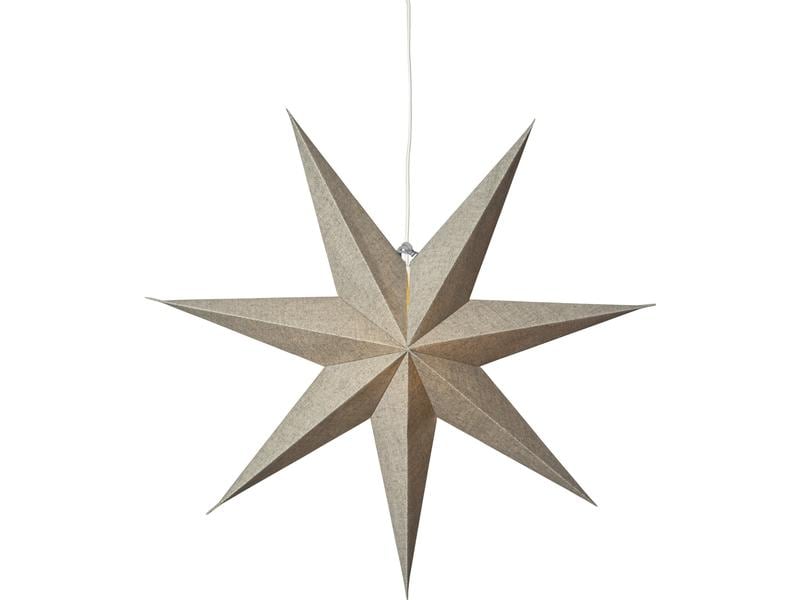 Star Trading Papierstern Cotton, Grün, Ø 60 cm LED Weihnachtsdekoration