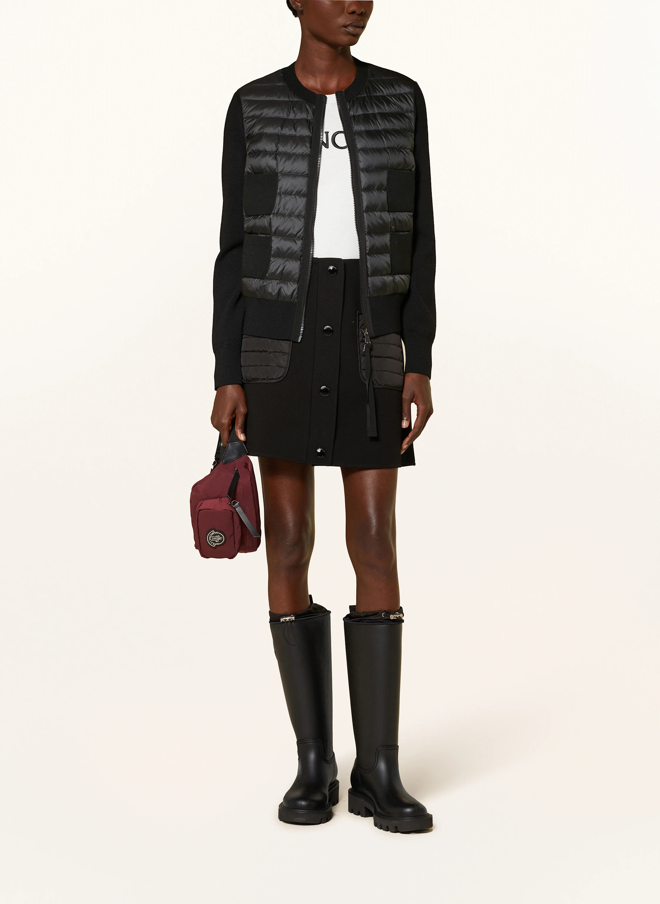 MONCLER Daunenjacke im Materialmix