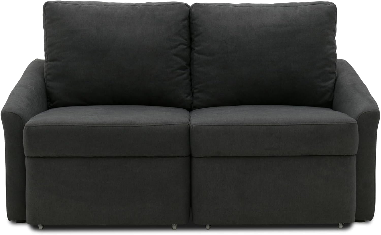 DOMO. collection Relax Boxspringsofa / 2er Sofa mit Boxspring und Schlaffunktion/Dauerschläfer Couch fürs Gästezimmer/Maße: 168/96/86 cm (B/T/H) / Farbe: dunkelgrau (grau)