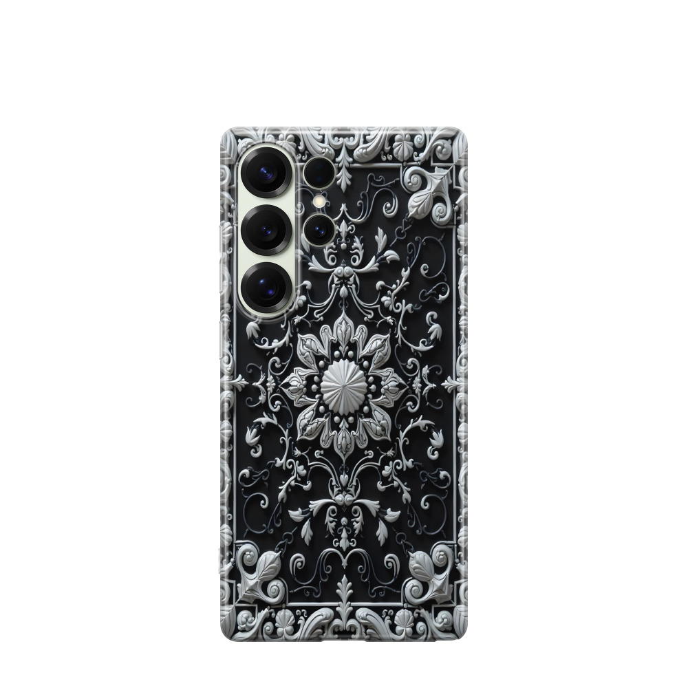 Samsung Galaxy S25 Ultra Gummi Hülle Mystik im Orient - Silber